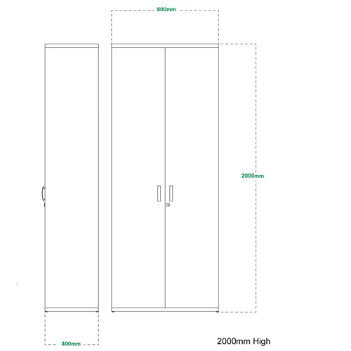 Envoy Double Door Cupboard - Various Heights - JB Commercial Furniture