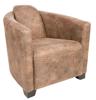 brown suede tub chair