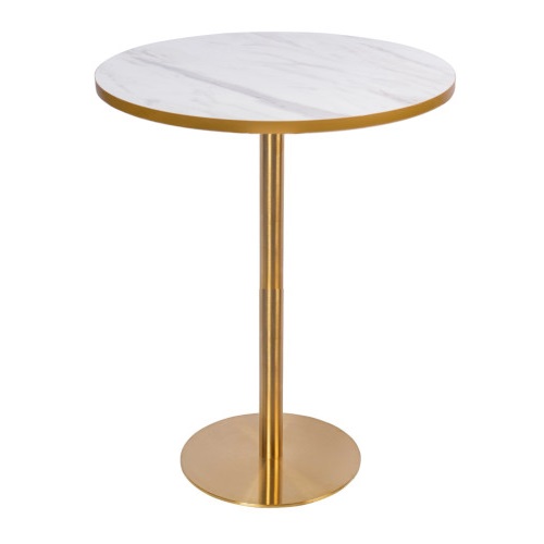 Hermes Brass Round Poseur Table with laminate top - MOQ 2 - JB