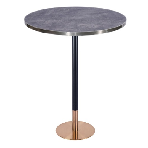 Hermes Brass Round Poseur Table with laminate top - MOQ 2 - JB